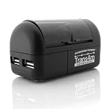 TRANS4M Universal Dual USB Charger - ALL-in-ONE Charges USB Devices by AC Home, DC Car, AA and 9V Battery Boost - Cell Phones, Bluetooth, E-Readers, iPod, Mp3, Gaming Devices and MORE!
