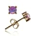 Rose Gold Vermeil (24k Gold over Sterling Silver) Fiery Created Pink Opal stone round stud Earrings