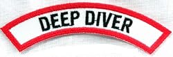 Deep Diver Chevron Patch Embroidered Iron On Scuba Diving Emblem Souvenir