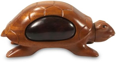 Mahogany and ebony puzzle box, 'Monterrico Beach Turtle'