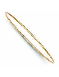 14K Gold 1.5mm Rose Gold Twist Slip-on Bangle Bracelet
