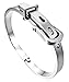 Hpolw Men's Belt Buckle Locking Silver Tone Stainless Steel Bangle Bracelet