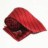 Dark red striped men neck ties maroon stripes gift ideas for husband formalwear silk ties cuff links set H5051