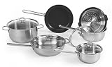 Chantal 10 Piece Brushed Stainless Steel Cookware Set