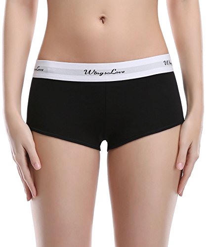 WingsLove Women's Modern Cotton Seamless Soft Boyshort Panties Underwear Pack of 3