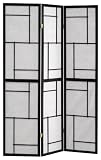 3 Panel Black Oriental Shoji Screen / Room Divider