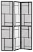3 Panel Black Oriental Shoji Screen / Room Divider
