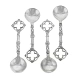 Set of 4 Celtic Sterling Silver Spoons Cross Salt Spoon