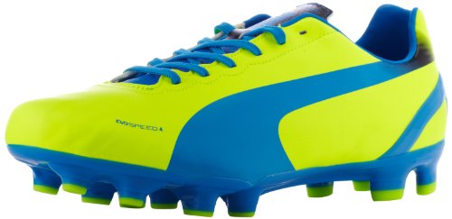 PUMA Men's Evospeed 4.2 FG Soccer Cleat,Yellow/Brillant Blue/Black,8.5 D US On Sale