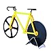 BALFER Bicycle Pizza Cutter Dual Stainless Steel Bike Pizza Cutter Wheel (Yellow & Black)