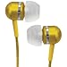 New Coby Yellow High Performance Isolation Stereo Earphones Aluminum Interchangeable Silicone Plugs