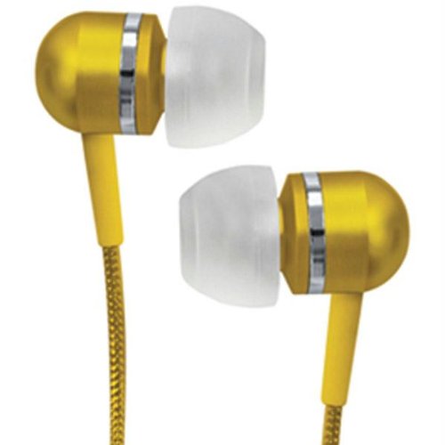 New Coby Yellow High Performance Isolation Stereo Earphones Aluminum Interchangeable Silicone Plugs