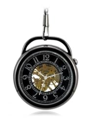 Tirio Fashion Stainless Steel Case Roman Numbers Modern Pocket Watch Black Dial with gift box