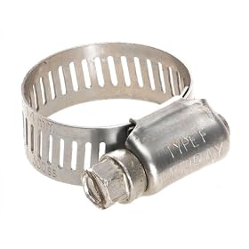 Murray Stainless Steel 18-8 Worm Drive Hose Clamp, Range of Adjustment: 1/4"-5/8" (Pack of 10)