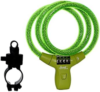 Just Lock Authorized 35" Cycling Heavy Duty 12mm Cable 4 LED Light Dial Combination Ressettable Password Bicycle Lock