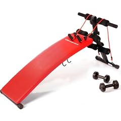 Ultrasport 3 in 1 Sit Up Bank - Bauchtrainer / Platzsparend zusammenklappbar - inkl. 2 x 1,5 kg Gymnastikhanteln / Latex Elastikz�ge