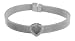 Sterling Silver Mesh Band Bracelet with Sliding CZ Rimmed Heart