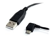 StarTech 3-Feet Micro USB Cable - A to Left Angle Micro B (UUSBHAUB3LA)