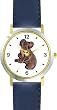 Koala Bear Animal - WATCHBUDDY&reg; DELUXE TWO-TONE THEME WATCH - Arabic Numbers - Blue Leather Strap-Size-Large ( Men's Size or Jumbo Women's Size )