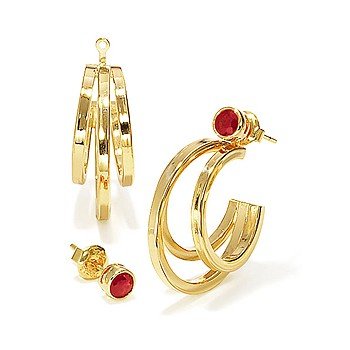 14kt. Gold 3 Ring Earrings Jacket