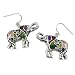 Silvertone Colored Elephant Dangle Earrings Fashion Jewelry