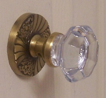 Exceptional Antique Old Town 24% Lead Crystal Glassl Passage Door Knob set Recreation, guaranteed the very best.