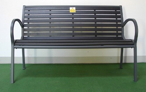 Gartenmöbel, Bank, Gartenbank, Sitzbank 2-Sitzer witterungsbeständig 125x60x80 cm Schwarz