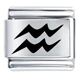 Aquarius Symbol Italian Charms Bracelet Link
