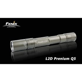 Olive Green color - Fenix L2D-CE Q5 Premium (Cree Q5 Edition LED) Digital LED Flashlight (6 Output levels) - 180 Lumens; included 2 x AA batteries
