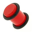 Neon Red Plugs with O Ring - 10G (Sold as pair)