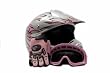Youth Motocross ATV Dirt Bike MX Helmet, Gloves and Goggles Pink Flame, Small