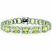 Sterling Silver Light Green CZ and Simulated Diamond CZ Chunky Tennis Bracelet