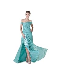 Applique Draped Chiffon/Satin Off the Shoulder Prom Dress 