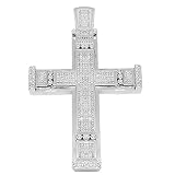 14K White Gold Mens Diamond Cross Pendant 10.14 Ctw