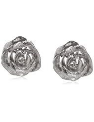 Italian Sterling Silver Fancy Flower Omega Back Earrings