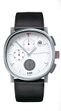 Alessi Unisex AL5019 Tic Strap Chronograph White Dial Black Leather Strap Watch