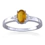 NOVEMBER Birthstone Ring 14k White Gold Diamond & Citrine Ring