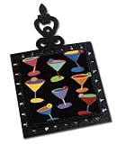Midnight Martinis Cast Iron Tile Trivet