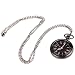 45mm Schwarz Rund Kettenuhr Kette Taschenuhr Umhängeuhr