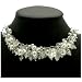 Acosta Jewellery - Clear & AB Crystal Bead - White Faux Pearl Cluster Choker Necklace