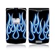 Blue Neon Flames Design Protective Skin Decal Sticker for Motorola RAZR V3xx Cell Phones