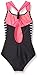Freestyle Girls' Big Girls' Sailor Heart One Piece Swimsuit, Black, 10