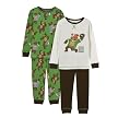 Toddler Boys' Just One Year 4pc Bear Cotton PJ Set - Green/Brown