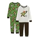 Toddler Boys' Just One Year 4pc Bear Cotton PJ Set - Green/Brown