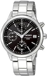 Stainless Steel Quartz Black Dial Chronograph