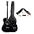 Austin Bazaar 38 Inch Black Cutaway Acoustic Guitar with Gig Bag and Accessories