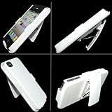 Stand Stander Belt Clip Cover+Hard Back Case Cover for Apple iPhone 4 4G 4S AT&T and Verizon White