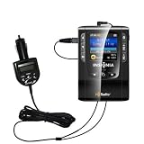 FM Transmitter with integrated Car Charger for the Insignia NS-HD01 Portable HD Radio Player - uses Gomadic TipExchange Technology