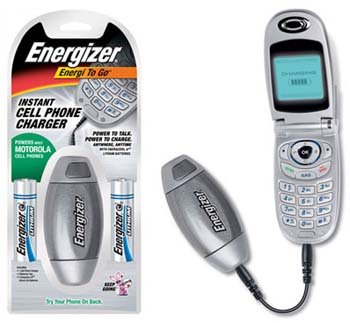 Energizer Energi To Go Instant Cell Phone Charger - Select From 4 Styles to Fit Most Cell Phones