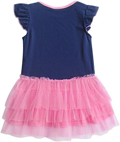 LENON Baby Girl Peppa Pig Casual Skirt Birthday Party Dress Up (Tag 4-5/ US 4T, Navy Blue + Pink)